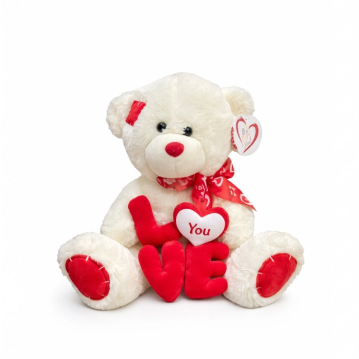 Love - Peluche - Orsetto con Scritta 3D "Love" + Cuore "You"