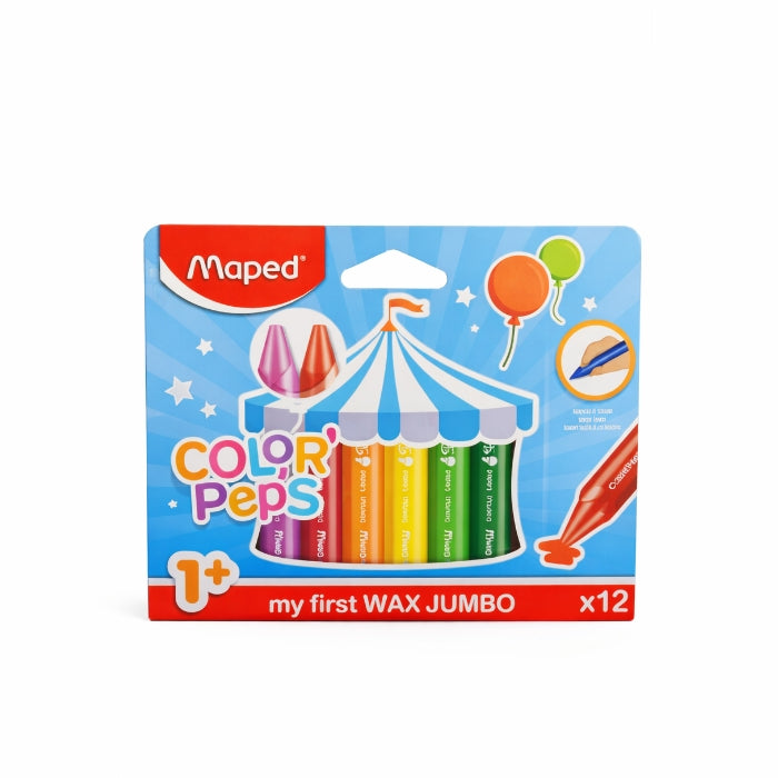 Maped - Jumbo - Pastelli A Cera - 12 Pezzi