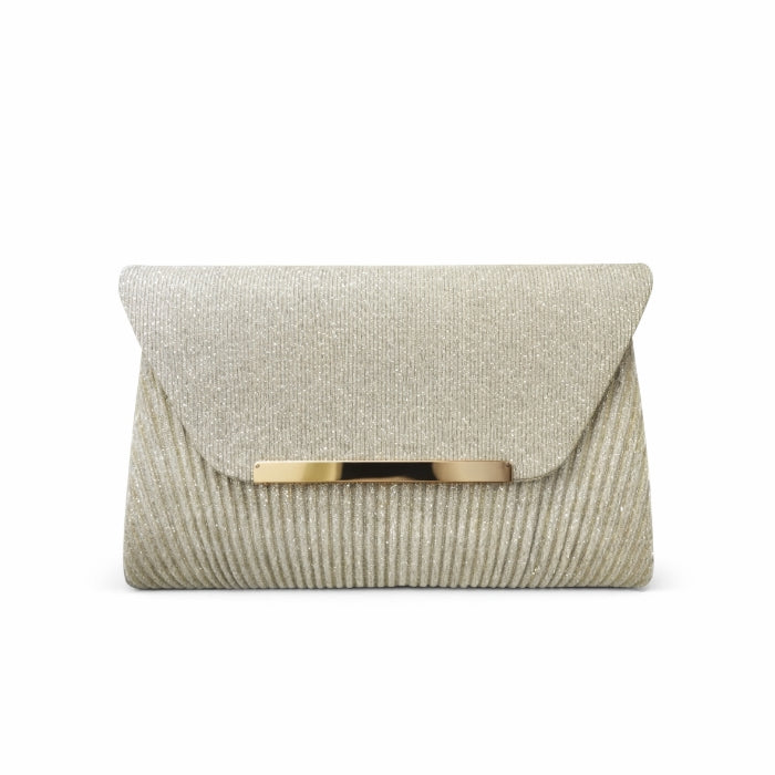 Michelle Moon - Pochette da Cerimonia - Oro con Dettaglio Metallico