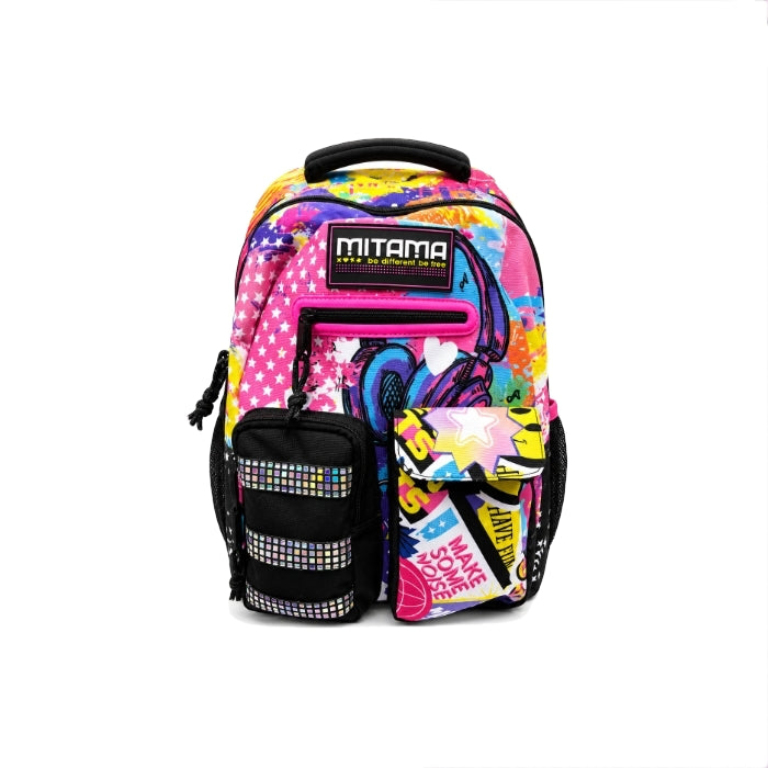 Mitama - Zaino Scolastico - Color Pop con Tasche Frontali e Laterali