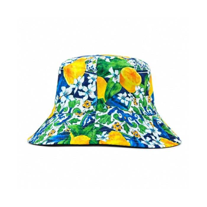 Mona - Cappello Bucket - Fantasia Limoni e Maioliche Mediterranee