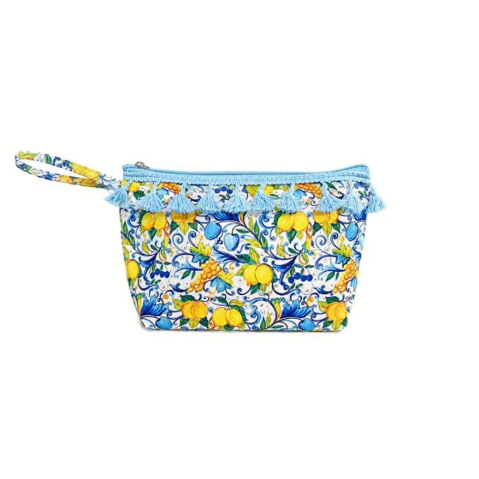 Mona - Pochette Donna - Maiolica Siciliana con Nappine | Beauty Case Mediterraneo