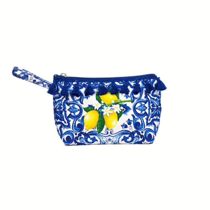 Mona - Pochette Donna - Maiolica Siciliana con Nappine | Beauty Case Mediterraneo