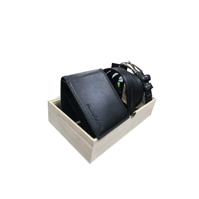 Nareno Gabrielli - Portafoglio + Cintura - Cofanetto - CN01DK562/35/BOX/NG