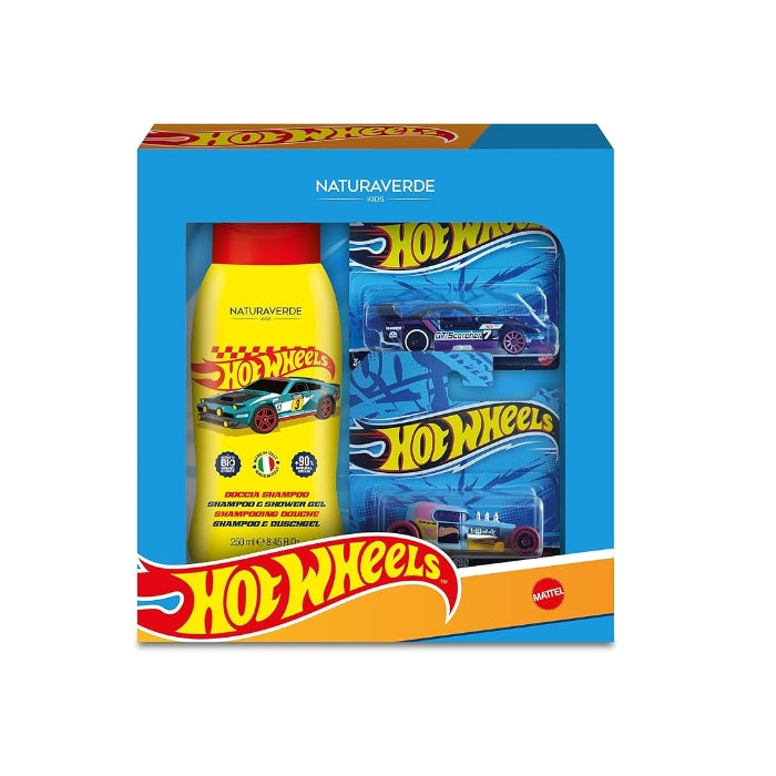 Naturaverde Kids - Hot Wheels - Doccia Shampoo 2in1 + 2 Macchine Hot Wheels | Cofanetto
