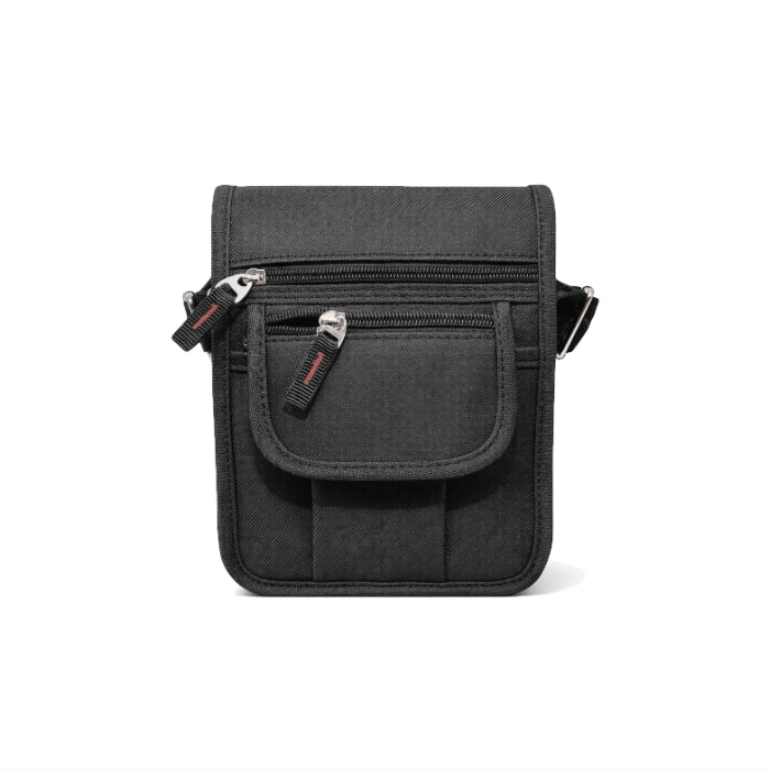 OR&MI - Borsa A Tracolla con Patta Nera | Multi Tasche con Zip