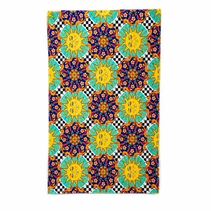 Pantahis - Set Mare - Sicilia Sole e Maiolica - Borsa A Spalla Mare Coordinata con Telo Mare Grande | Stile Mediterraneo