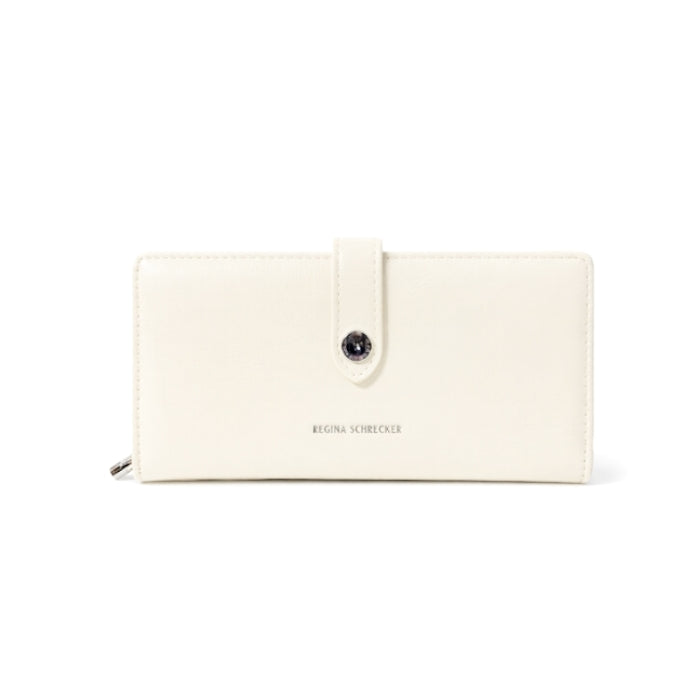 Regina Schrecker - Portafoglio - Chiusura con Bottone - Bianco Perla | Elegante e Capiente