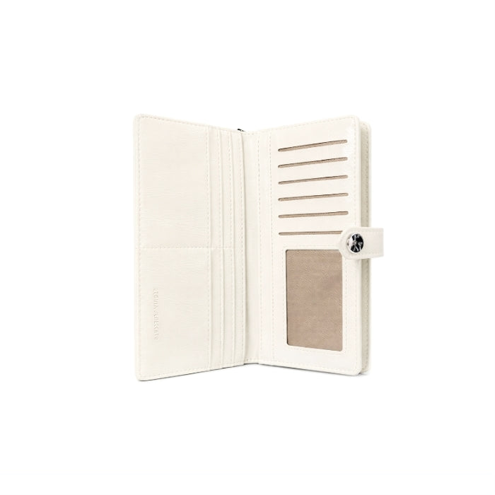Regina Schrecker - Portafoglio - Chiusura con Bottone - Bianco Perla | Elegante e Capiente