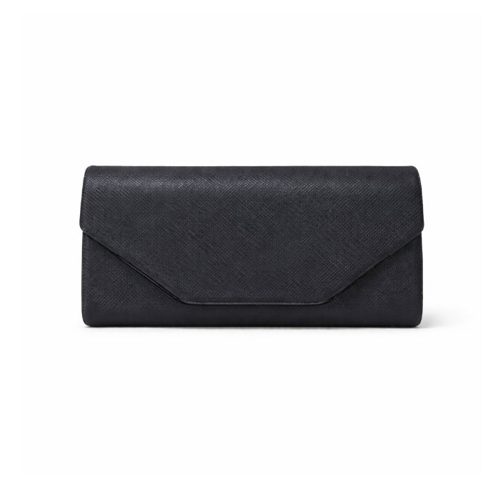 Si&Si - Pochette da Cerimonia - Nera Elegante | Clutch Donna Effetto Saffiano