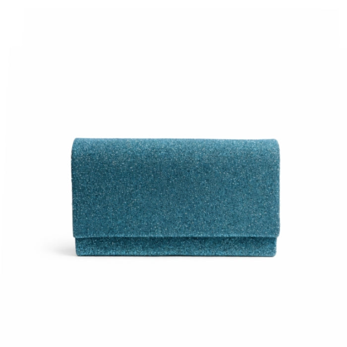 Sun&Moon - Pochette da Cerimonia - Azzurra Glitter | Eleganza Luminosa e Design Minimal