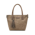 Sweet Years - Borsa Shopper in Nabuk con Manici Intrecciatti in Pelle