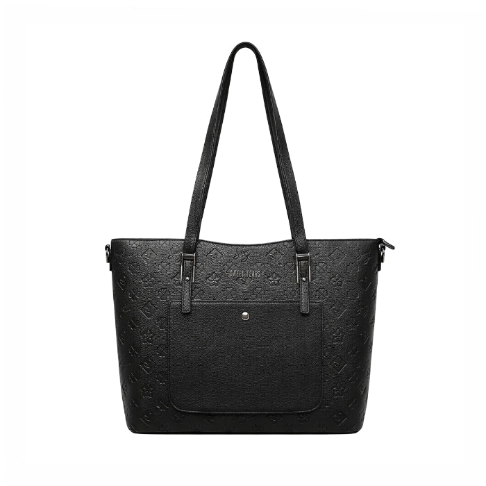 Sweet Years - Borsa A Spalla - Tote Bag | Elegante con Tasca Frontale + Tracolla - Nera