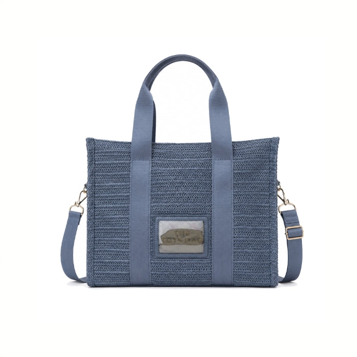 The Tote Bag - Borsa a Mano con Tracolla Regolabile | Tessuto Intrecciato