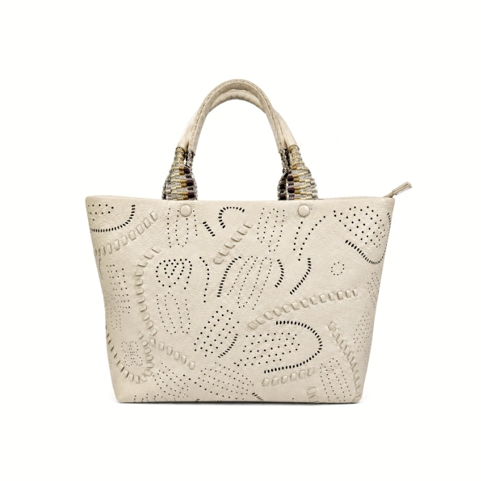 Tommasini - Borsa A Spalla Traforata con Manici Decorati | Tote Bag Elegante Capiente
