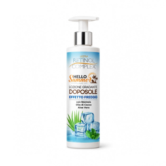 Ultra Retinol Complex - Hello Summer - Lozione Idratante Doposole - Effetto Freddo con Mentolo, Olio di Cocco, Aloe Vera