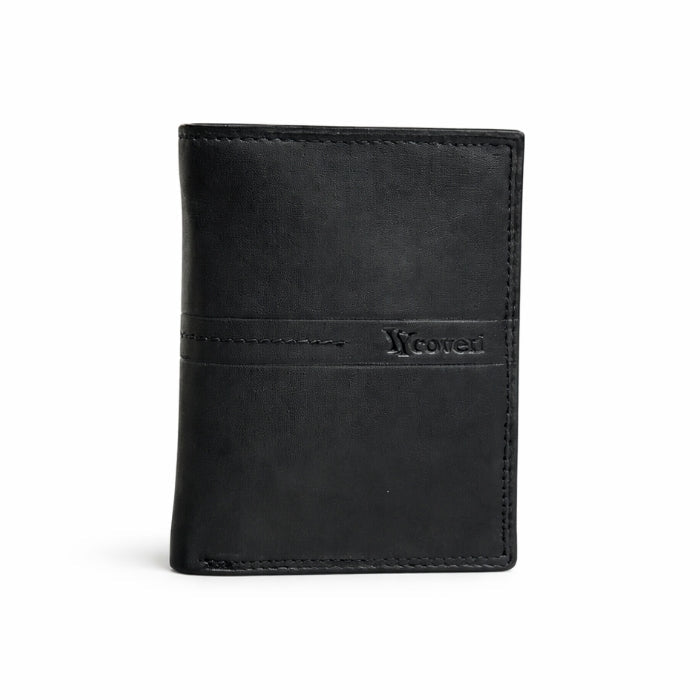You Young Coveri - Portafoglio - Uomo in Pelle Nera | Compatto con Portacarte e Zip
