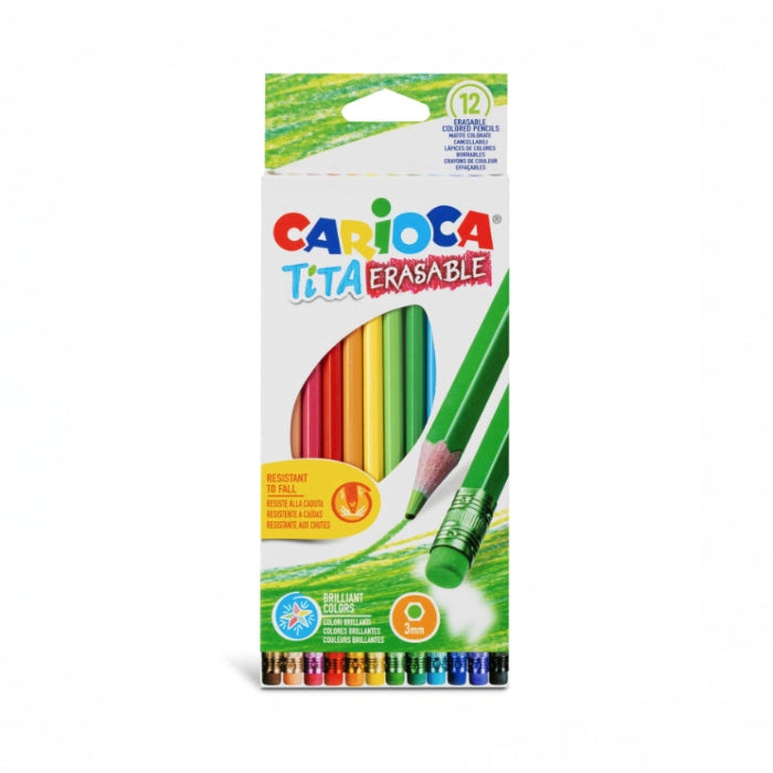Carioca - Tita Erasable - Matite Colorate - 12 Pezzi