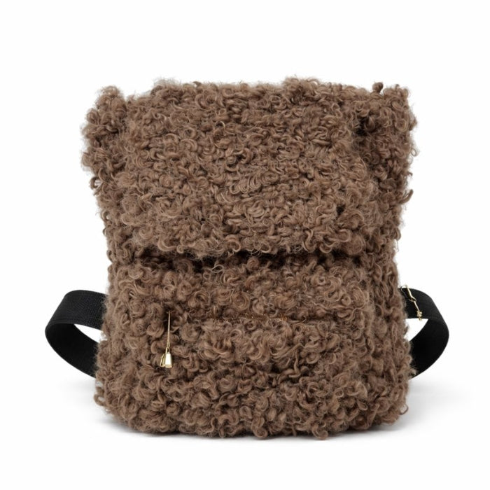 Cartoleria 4+1 - Ricciolino - Zainetto in Tessuto Teddy Effetto Ricciolino | Tortora